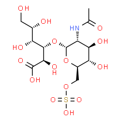 ChemSpider 2D Image | 3-O-(2-Acetamido-2-deoxy-6-O-sulfo-alpha-D-glucopyranosyl)-L-idonic acid | C14H25NO15S