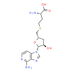 ChemSpider 2D Image | (2S)-2-Amino-4-({[(2S,4R,5R)-5-(4-amino-1H-imidazo[4,5-c]pyridin-1-yl)-4-hydroxytetrahydro-2-furanyl]methyl}sulfanyl)butanoic acid | C15H21N5O4S