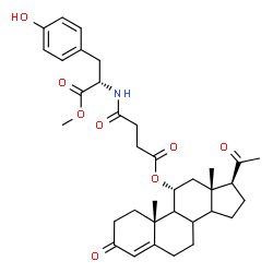 ChemSpider 2D Image | Methyl N-(4-{[(8xi,9xi,11alpha,14xi)-3,20-dioxopregn-4-en-11-yl]oxy}-4-oxobutanoyl)-L-tyrosinate | C35H45NO8
