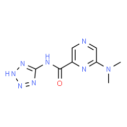 ChemSpider 2D Image | 2-pyrazinecarboxamide, 6-(dimethylamino)-N-1H-tetrazol-5-yl- | C8H10N8O