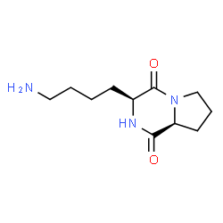 ChemSpider 2D Image | (3S,8aS)-3-(4-Aminobutyl)hexahydropyrrolo[1,2-a]pyrazine-1,4-dione | C11H19N3O2
