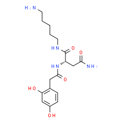 ChemSpider 2D Image | N~1~-(5-Aminopentyl)-N~2~-[(2,4-dihydroxyphenyl)acetyl]-L-aspartamide | C17H26N4O5
