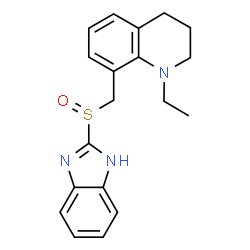 ChemSpider 2D Image | 8-[(1H-Benzimidazol-2-ylsulfinyl)methyl]-1-ethyl-1,2,3,4-tetrahydroquinoline | C19H21N3OS