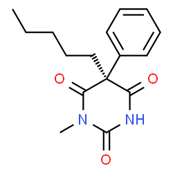 ChemSpider 2D Image | (5S)-1-Methyl-5-pentyl-5-phenyl-2,4,6(1H,3H,5H)-pyrimidinetrione | C16H20N2O3