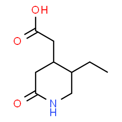 ChemSpider 2D Image | (5-Ethyl-2-oxo-4-piperidinyl)acetic acid | C9H15NO3