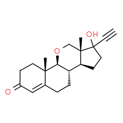 ChemSpider 2D Image | (4aS,4bS,6aR,9aS,9bS)-7-Ethynyl-7-hydroxy-4a,6a-dimethyl-4,4a,4b,6,6a,7,8,9,9a,9b,10,11-dodecahydrobenzo[h]cyclopenta[c]chromen-2(3H)-one | C20H26O3