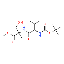 ChemSpider 2D Image | Methyl N-{[(2-methyl-2-propanyl)oxy]carbonyl}-L-valyl-2-methyl-L-serinate | C15H28N2O6