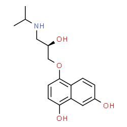 ChemSpider 2D Image | 4-[(2R)-2-Hydroxy-3-(isopropylamino)propoxy]-1,7-naphthalenediol | C16H21NO4