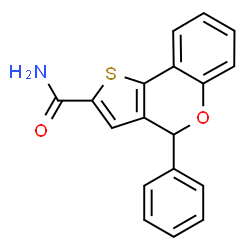 ChemSpider 2D Image | 4-Phenyl-4H-thieno[3,2-c]chromene-2-carboxamide | C18H13NO2S