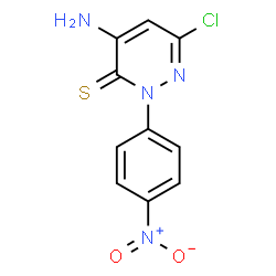 ChemSpider 2D Image | 4-Amino-6-chloro-2-(4-nitrophenyl)-3(2H)-pyridazinethione | C10H7ClN4O2S