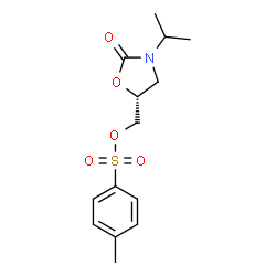 ChemSpider 2D Image | [(5R)-3-Isopropyl-2-oxo-1,3-oxazolidin-5-yl]methyl 4-methylbenzenesulfonate | C14H19NO5S