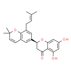 ChemSpider 2D Image | (2,6'-Bi-2H-1-benzopyran)-4(3H)-one, 5,7-dihydroxy-2',2'-dimethyl-8'-(3-methyl-2-butenyl)-, (S)- | C25H26O5