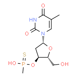 ChemSpider 2D Image | 3'-O-[Hydroxy(methyl)phosphorothioyl]thymidine | C11H17N2O6PS