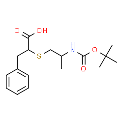 ChemSpider 2D Image | 2-{[2-({[(2-Methyl-2-propanyl)oxy]carbonyl}amino)propyl]sulfanyl}-3-phenylpropanoic acid | C17H25NO4S
