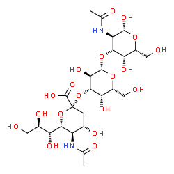 ChemSpider 2D Image | (6R)-5-Acetamido-3,5-dideoxy-6-[(1R,2R)-1,2,3-trihydroxypropyl]-beta-L-threo-hex-2-ulopyranonosyl-(2->3)-beta-D-galactopyranosyl-(1->3)-2-acetamido-2-deoxy-beta-D-galactopyranose | C25H42N2O19