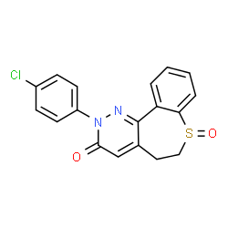 ChemSpider 2D Image | 2-(4-Chlorophenyl)-5,6-dihydro[1]benzothiepino[5,4-c]pyridazin-3(2H)-one 7-oxide | C18H13ClN2O2S