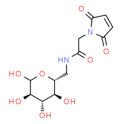 ChemSpider 2D Image | 6-Deoxy-6-{[(2,5-dioxo-2,5-dihydro-1H-pyrrol-1-yl)acetyl]amino}-D-glucopyranose | C12H16N2O8