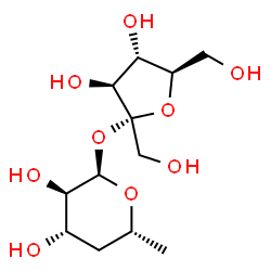 ChemSpider 2D Image | alpha-D-Fructofuranosyl 4,6-dideoxy-alpha-D-xylo-hexopyranoside | C12H22O9