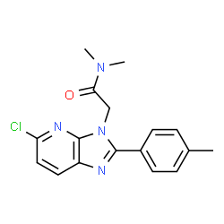 ChemSpider 2D Image | 2-[5-Chloro-2-(4-methylphenyl)-3H-imidazo[4,5-b]pyridin-3-yl]-N,N-dimethylacetamide | C17H17ClN4O