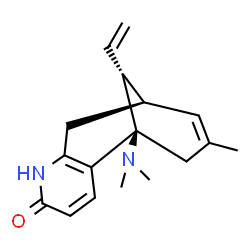 ChemSpider 2D Image | (1R,9R,13R)-1-(Dimethylamino)-11-methyl-13-vinyl-6-azatricyclo[7.3.1.0~2,7~]trideca-2(7),3,10-trien-5-one | C17H22N2O