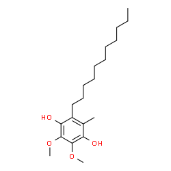 ChemSpider 2D Image | 2,3-Dimethoxy-5-methyl-6-undecyl-1,4-benzenediol | C20H34O4