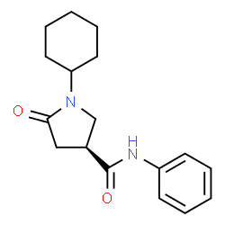 ChemSpider 2D Image | (3S)-1-Cyclohexyl-5-oxo-N-phenyl-3-pyrrolidinecarboxamide | C17H22N2O2