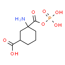 ChemSpider 2D Image | 3-Amino-3-[(phosphonooxy)carbonyl]cyclohexanecarboxylic acid | C8H14NO7P