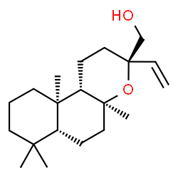 ChemSpider 2D Image | [(3R,4aS,6aR,10aR,10bS)-4a,7,7,10a-Tetramethyl-3-vinyldodecahydro-1H-benzo[f]chromen-3-yl]methanol | C20H34O2