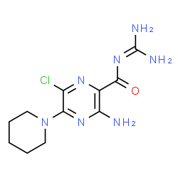 ChemSpider 2D Image | 3-Amino-6-chloro-N-(diaminomethylene)-5-(1-piperidinyl)-2-pyrazinecarboxamide | C11H16ClN7O