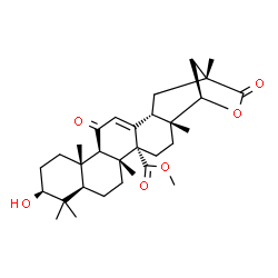 ChemSpider 2D Image | Methyl (3beta,22beta)-3-hydroxy-11,29-dioxo-22,29-epoxyolean-12-en-27-oate | C31H44O6