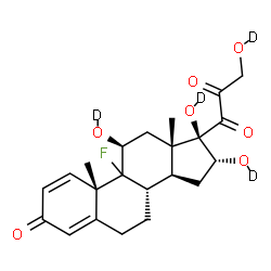 ChemSpider 2D Image | 1-{(8S,10S,11S,13S,14S,16R,17R)-9-Fluoro-11,16,17-tris[(~2~H)hydroxy]-10,13-dimethyl-3-oxo-6,7,8,9,10,11,12,13,14,15,16,17-dodecahydro-3H-cyclopenta[a]phenanthren-17-yl}-3-(~2~H)hydroxy-1,2-propanedio
ne | C22H23D4FO7