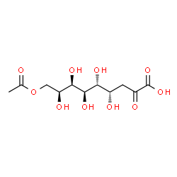 ChemSpider 2D Image | (4S,5R,6R,7R,8S)-9-Acetoxy-4,5,6,7,8-pentahydroxy-2-oxononanoic acid | C11H18O10