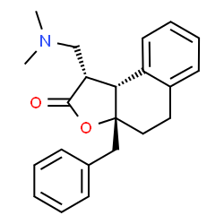ChemSpider 2D Image | (1S,3aR,9bR)-3a-Benzyl-1-[(dimethylamino)methyl]-3a,4,5,9b-tetrahydronaphtho[2,1-b]furan-2(1H)-one | C22H25NO2