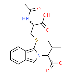 ChemSpider 2D Image | (2R)-2-(1-{[(2R)-2-Acetamido-2-carboxyethyl]sulfanyl}-2H-isoindol-2-yl)-3-methylbutanoic acid | C18H22N2O5S