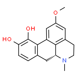 ChemSpider 2D Image | (6aR)-2-Methoxy-6-methyl-5,6,6a,7-tetrahydro-4H-dibenzo[de,g]quinoline-10,11-diol | C18H19NO3