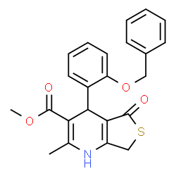 ChemSpider 2D Image | Methyl 2-methyl-4-(2-benzyloxyphenyl)-5-oxo-1,4,5,7-tetrahydrothieno(3,4-b)pyridine-3-carboxylate | C23H21NO4S