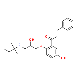 ChemSpider 2D Image | 1-(5-Hydroxy-2-{2-hydroxy-3-[(2-methyl-2-butanyl)amino]propoxy}phenyl)-3-phenyl-1-propanone | C23H31NO4
