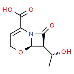 ChemSpider 2D Image | (6R,7S)-7-[(1R)-1-Hydroxyethyl]-8-oxo-5-oxa-1-azabicyclo[4.2.0]oct-2-ene-2-carboxylic acid | C9H11NO5