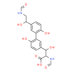 ChemSpider 2D Image | 2-Formamido-3-[5'-(2-formamido-1-hydroxyethyl)-2',6-dihydroxy-3-biphenylyl]-3-hydroxypropanoic acid | C19H20N2O8