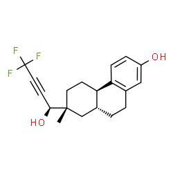 ChemSpider 2D Image | (4bR,7R,8aR)-7-Methyl-7-[(1R)-4,4,4-trifluoro-1-hydroxy-2-butyn-1-yl]-4b,5,6,7,8,8a,9,10-octahydro-2-phenanthrenol | C19H21F3O2