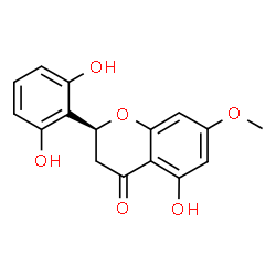 ChemSpider 2D Image | (2S)-2-(2,6-Dihydroxyphenyl)-5-hydroxy-7-methoxy-2,3-dihydro-4H-chromen-4-one | C16H14O6