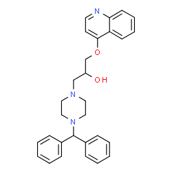 ChemSpider 2D Image | 1-[4-(Diphenylmethyl)-1-piperazinyl]-3-(4-quinolinyloxy)-2-propanol | C29H31N3O2