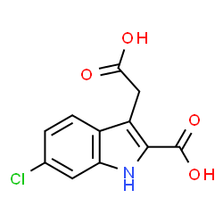 ChemSpider 2D Image | 3-(Carboxymethyl)-6-chloro-1H-indole-2-carboxylic acid | C11H8ClNO4
