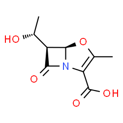 ChemSpider 2D Image | (5R,6S)-6-[(1R)-1-Hydroxyethyl]-3-methyl-7-oxo-4-oxa-1-azabicyclo[3.2.0]hept-2-ene-2-carboxylic acid | C9H11NO5