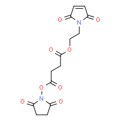 ChemSpider 2D Image | 2-(2,5-Dioxo-2,5-dihydro-1H-pyrrol-1-yl)ethyl 4-[(2,5-dioxo-1-pyrrolidinyl)oxy]-4-oxobutanoate | C14H14N2O8