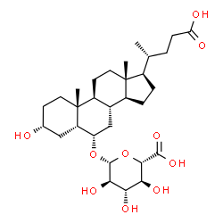 ChemSpider 2D Image | (3alpha,5beta,6alpha)-3,24-Dihydroxy-24-oxocholan-6-yl beta-D-glucopyranosiduronic acid | C30H48O10