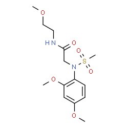 ChemSpider 2D Image | N~2~-(2,4-Dimethoxyphenyl)-N-(2-methoxyethyl)-N~2~-(methylsulfonyl)glycinamide | C14H22N2O6S