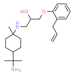 ChemSpider 2D Image | 1-(2-Allylphenoxy)-3-((8-amino-p-menthane-1-yl)amino)-2-propanol | C22H36N2O2