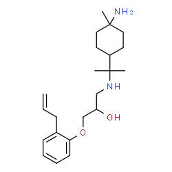 ChemSpider 2D Image | 1-(2-Allylphenoxy)-3-((1-amino-p-menthane-8-yl)amino)-2-propanol | C22H36N2O2