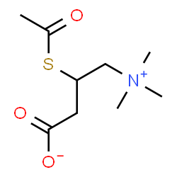 ChemSpider 2D Image | 3-(Acetylsulfanyl)-4-(trimethylammonio)butanoate | C9H17NO3S